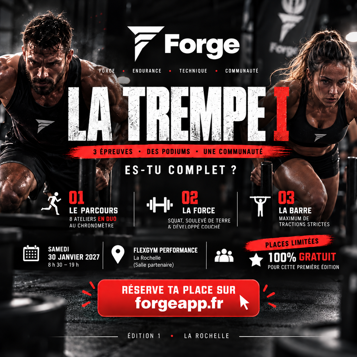 Affiche de La Trempe : trois épreuves, des podiums, une communauté